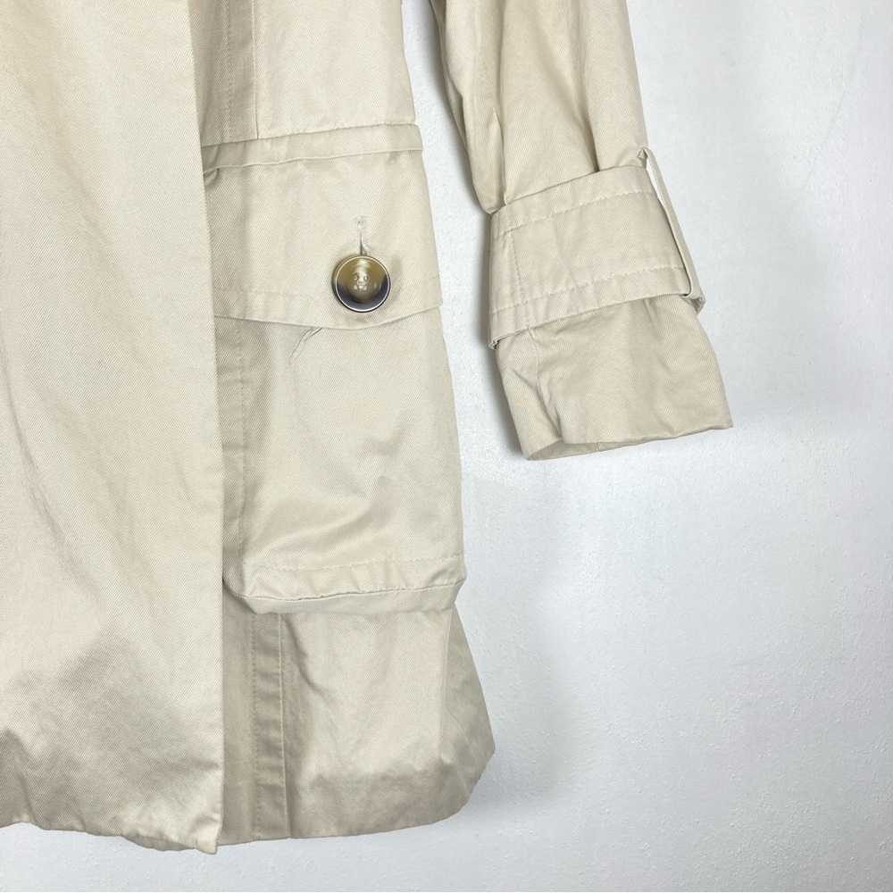 Zara Basic Trench Coat Womens Small Tan Double Breasted Preppy Outdoor Chic - Picture 2 of 13